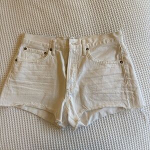 Women's Agolde White Denim Shorts